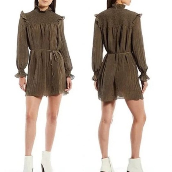 NWT French Connection Boza Crinkle Smocked Dress - Picture 4 of 4